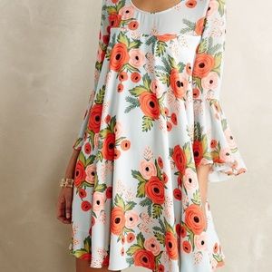 EUC Anthropologie Fluttered Blooms Swing Dress